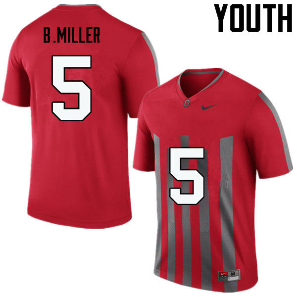 Ohio State Buckeyes Braxton Miller Youth #5 Throwback Game Stitched College Football Jersey